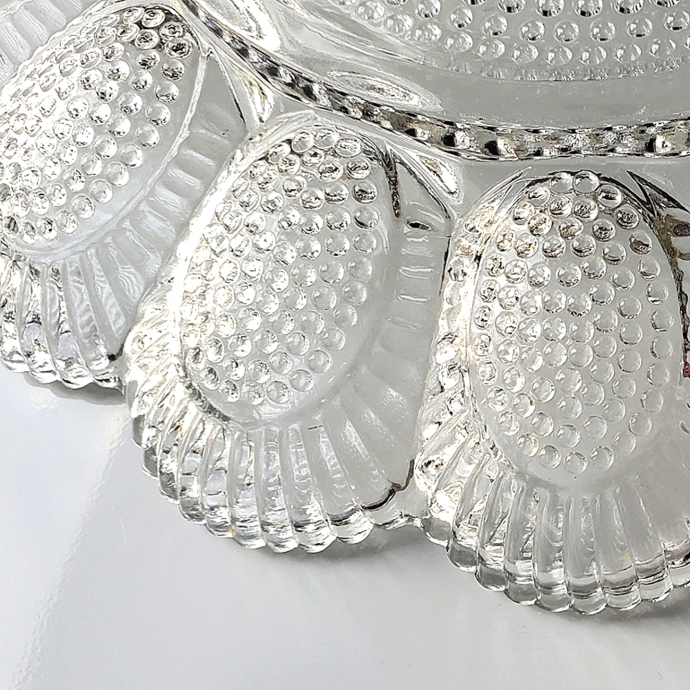Vntg 11 1/4" 🥚🐣"Hobnail Clear" Deviled Egg Dish by Indiana Glass Made in 🇺🇸 - Picture 9 of 14